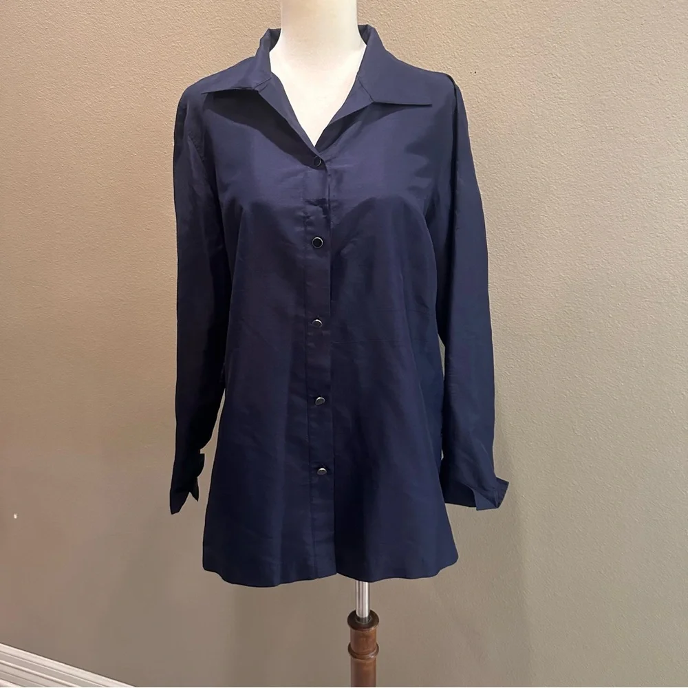 Talbots Midnight Blue Button Down Shirt - Picture 14 of 14